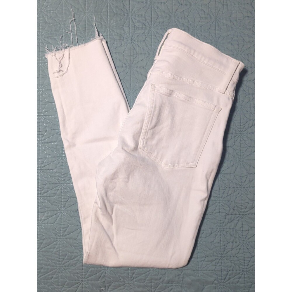 J. Crew 10" High Rise Toothpick Jeans White Sz 27 Preppy Stretch Ankle Length - Picture 3 of 12